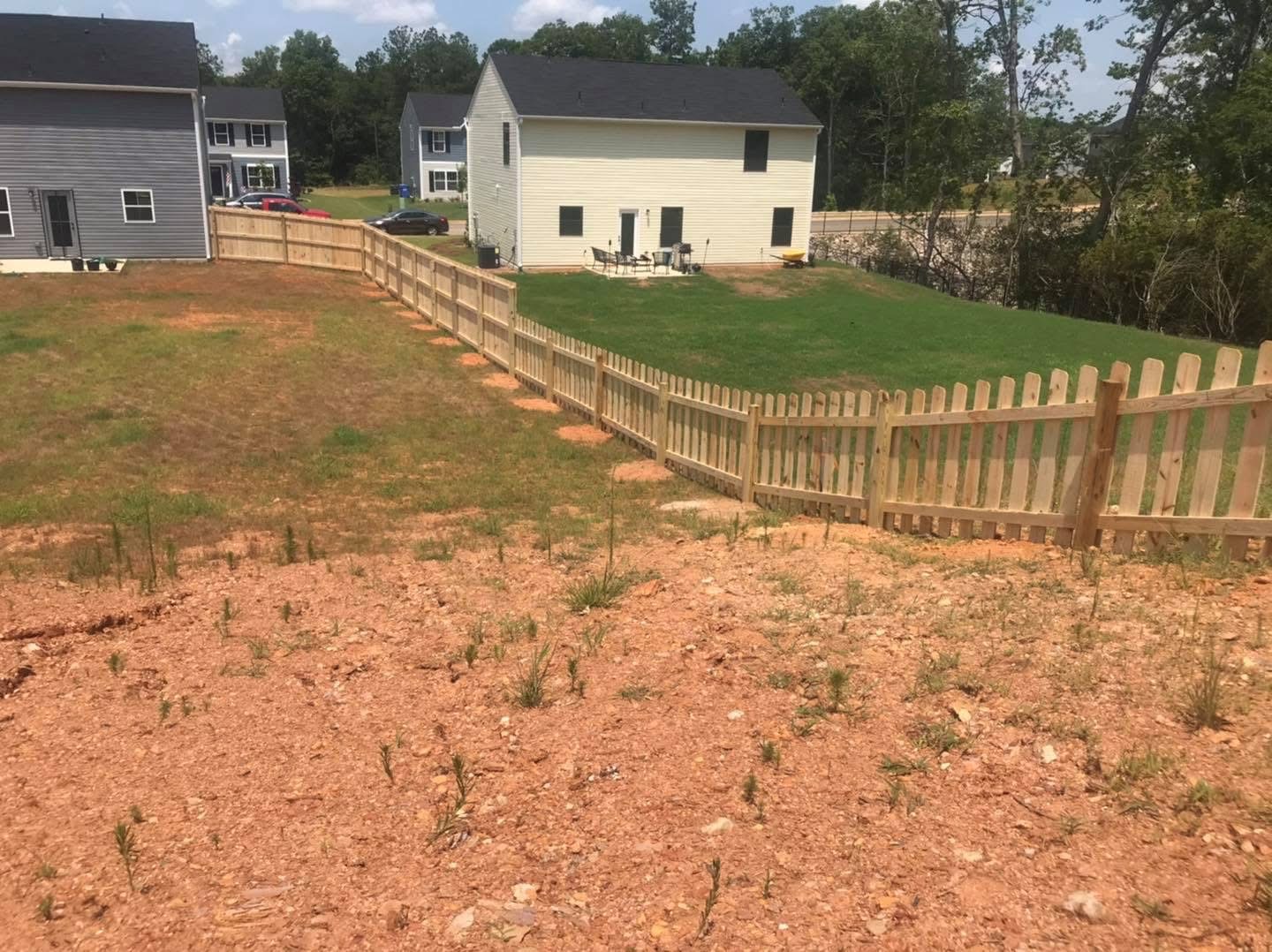 Wood privacy fence aerial view by MBK Fencing
